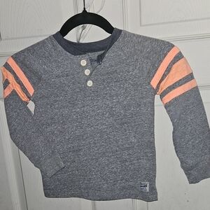 OshKosh B'gosh Heather Gray and Peach Long Sleeve Tee